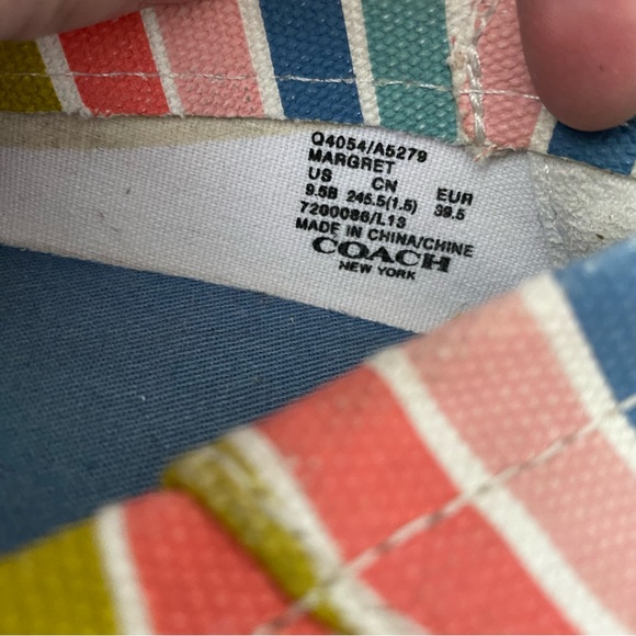 Coach Margret Espadrilles Rainbow Striped Flat